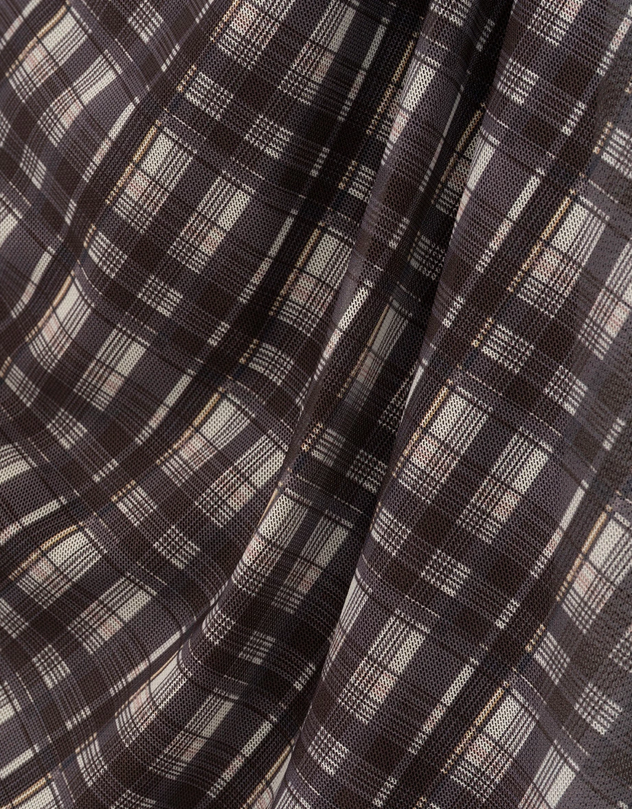 Spaghetti Straps  Plaid Print Side Ruched Cami Maxi Dress