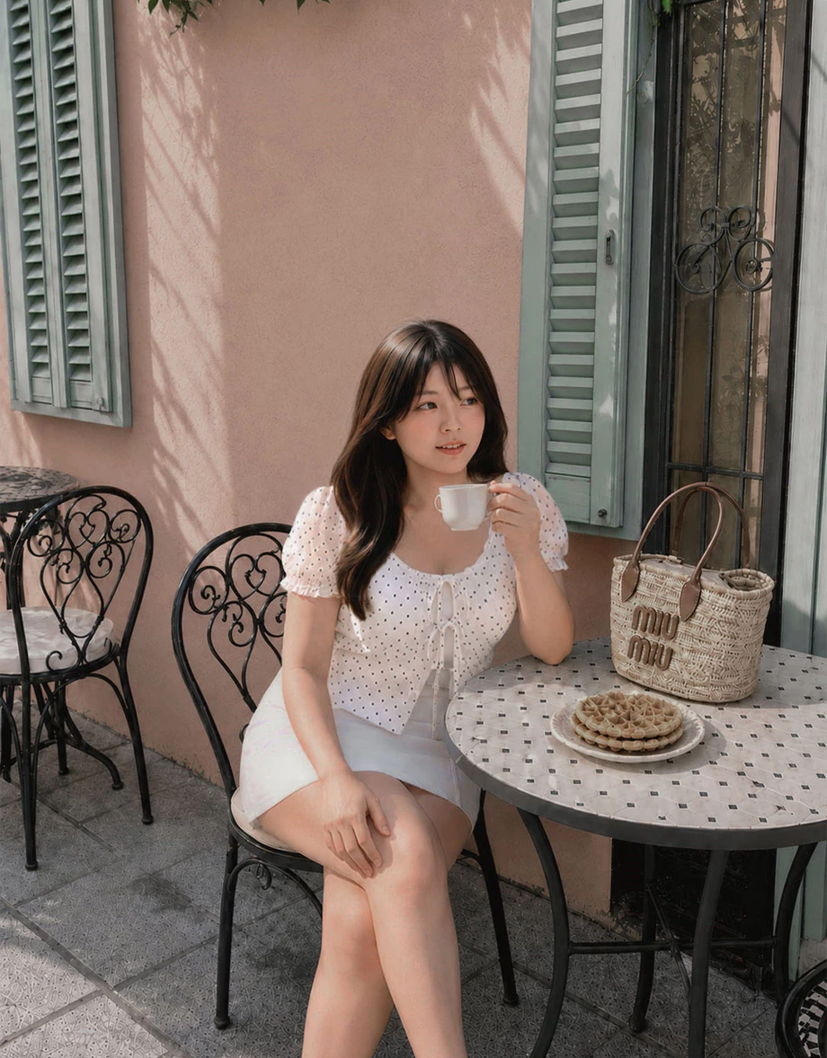 Sheer Mesh Polka Dot Puff Sleeve Chiffon Top and Spaghetti Strap Camisole Set Wear Sheer Mesh Polka Dot Puff Sleeve Chiffon Top and Spaghetti Strap Camisole Set Wear