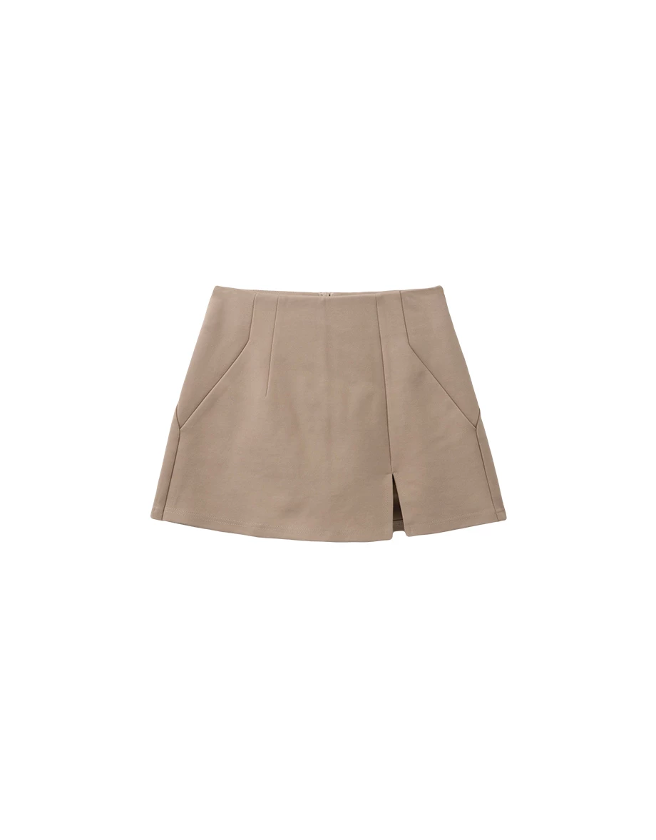 AIRY HOURGLASS Front Slit Stretchy Twill Mini Skort