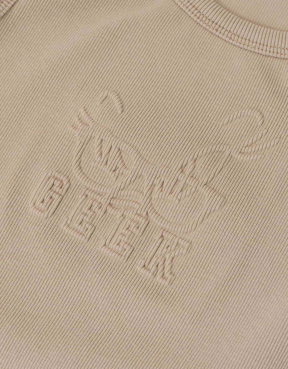 【樂一通】 立體印花字母水洗羅紋短版坦克背心