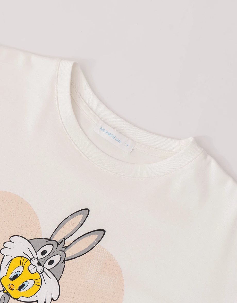 【樂一通】 印花刺繡字母短袖寬版TEE 【樂一通】 印花刺繡字母短袖寬版TEE