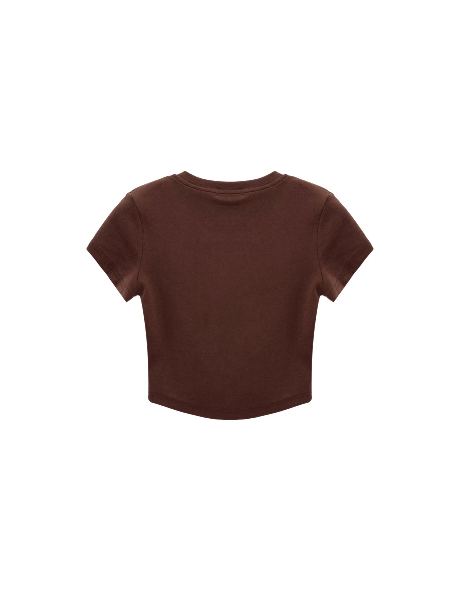 【樂一通】 動物斑紋元素印花圓領短袖短版合身TEE