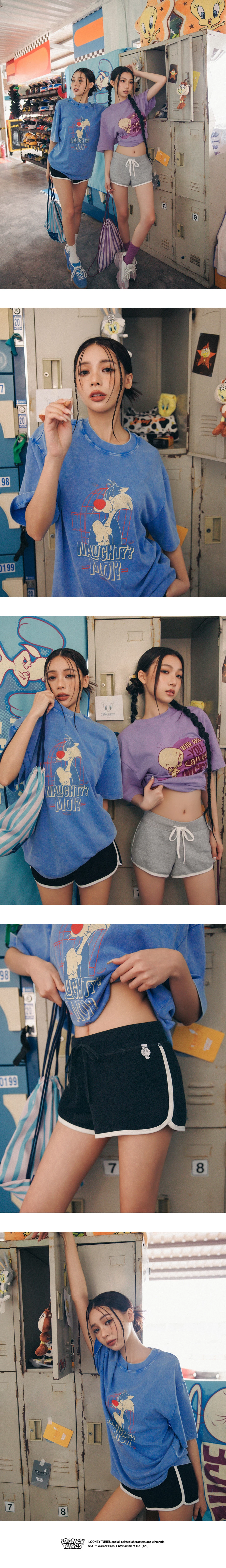 【樂一通】 古著風印花圓領短袖水洗寬版TEE