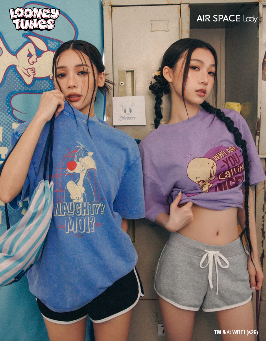 【樂一通】 古著風印花圓領短袖水洗寬版TEE