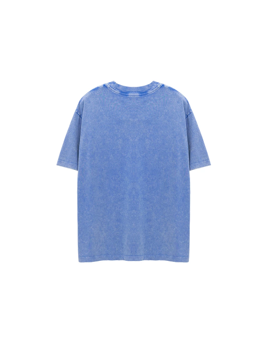 【樂一通】 古著風印花圓領短袖水洗寬版TEE