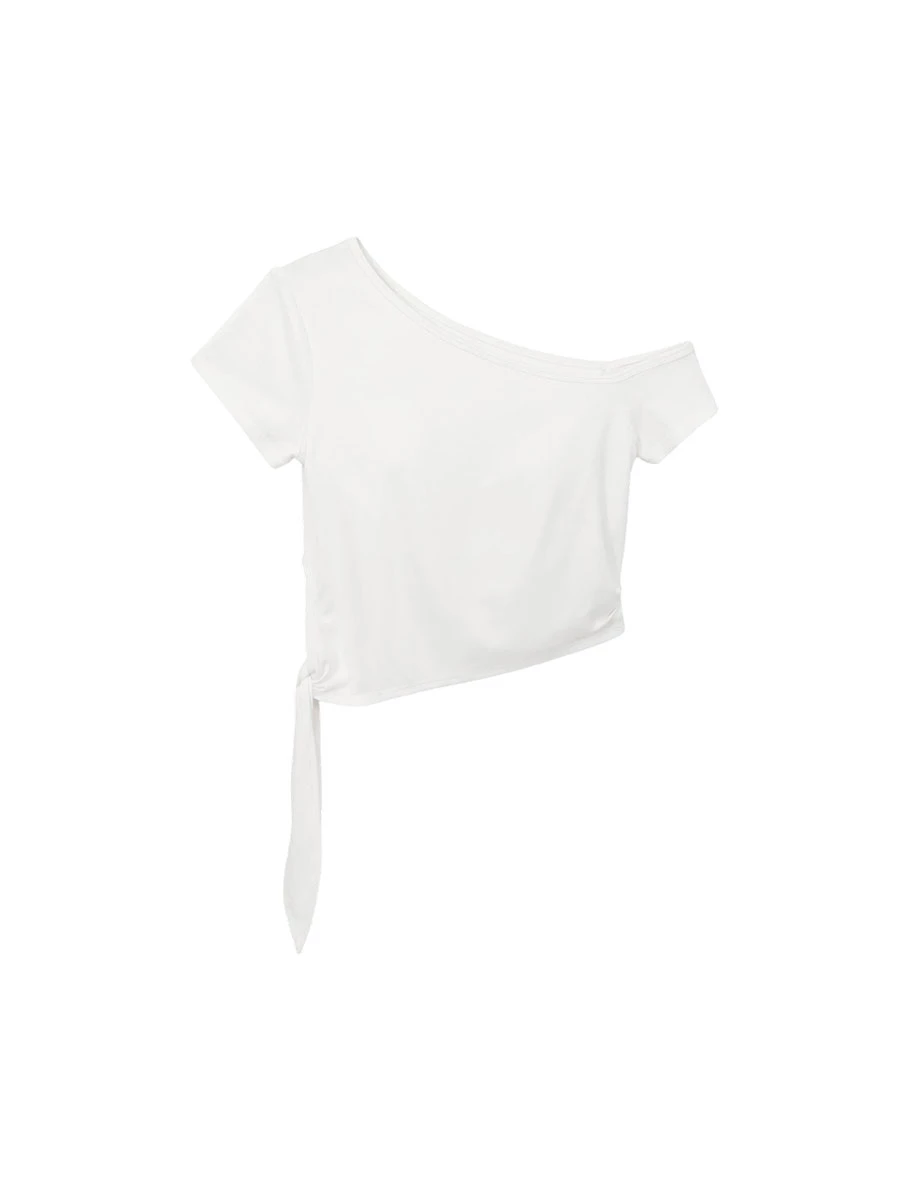 Side Tie Asymmetrical One Shoulder Padded Bra Top Side Tie Asymmetrical One Shoulder Padded Bra Top