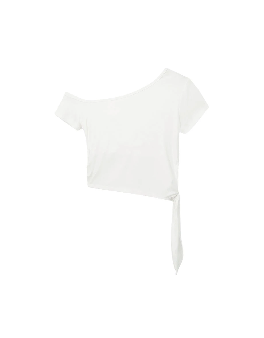 Side Tie Asymmetrical One Shoulder Padded Bra Top Side Tie Asymmetrical One Shoulder Padded Bra Top