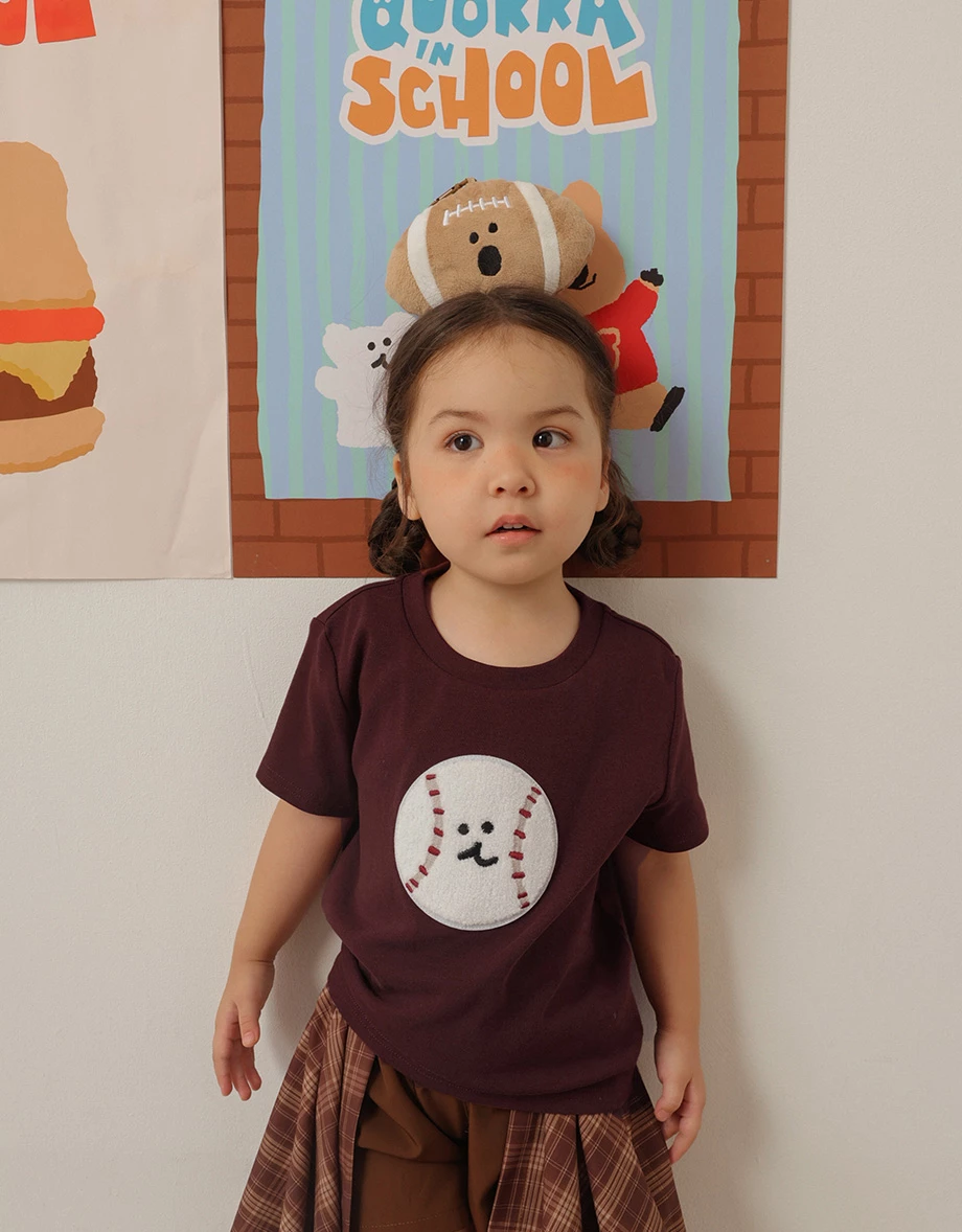 【DINOTAENG】Fluffy Embroidery T-Shirt (Kids)