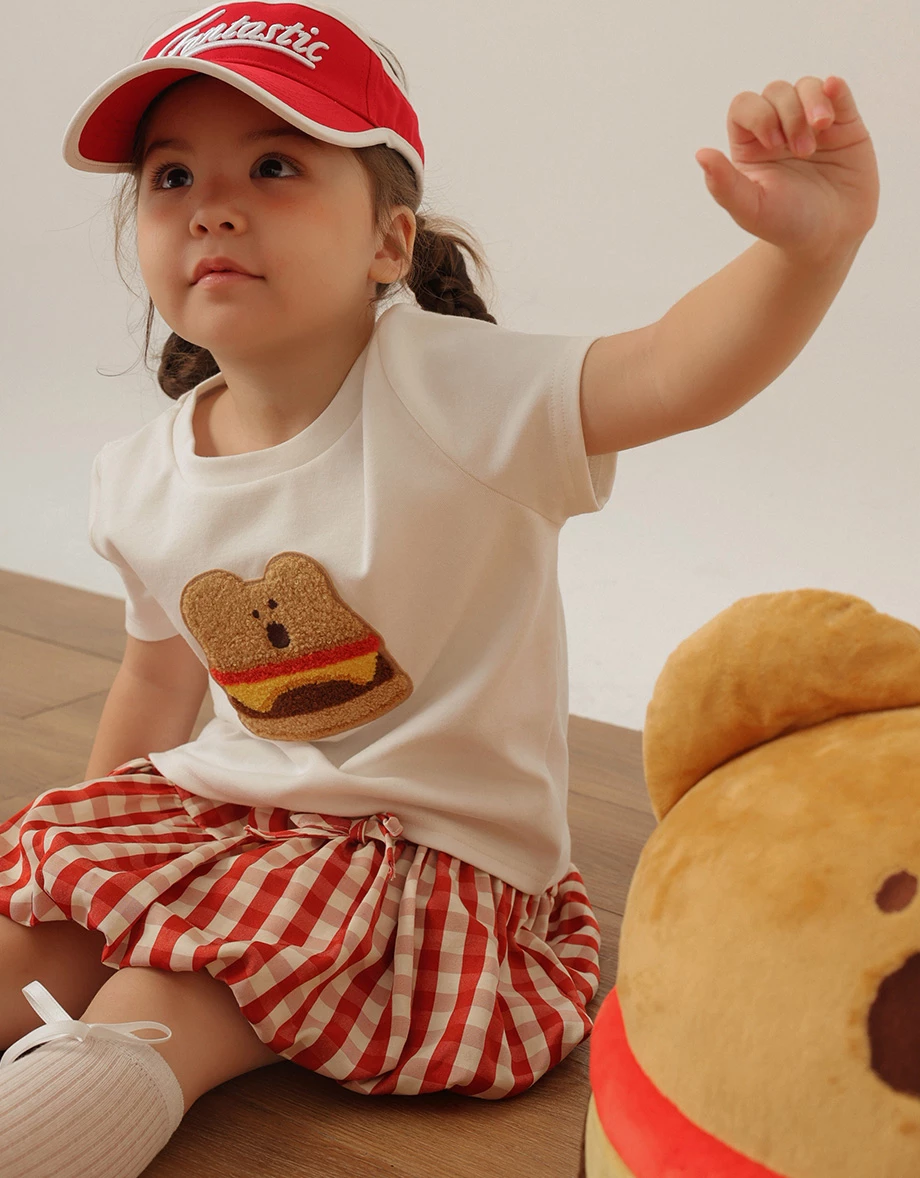 【DINOTAENG】Fluffy Embroidery T-Shirt (Kids)