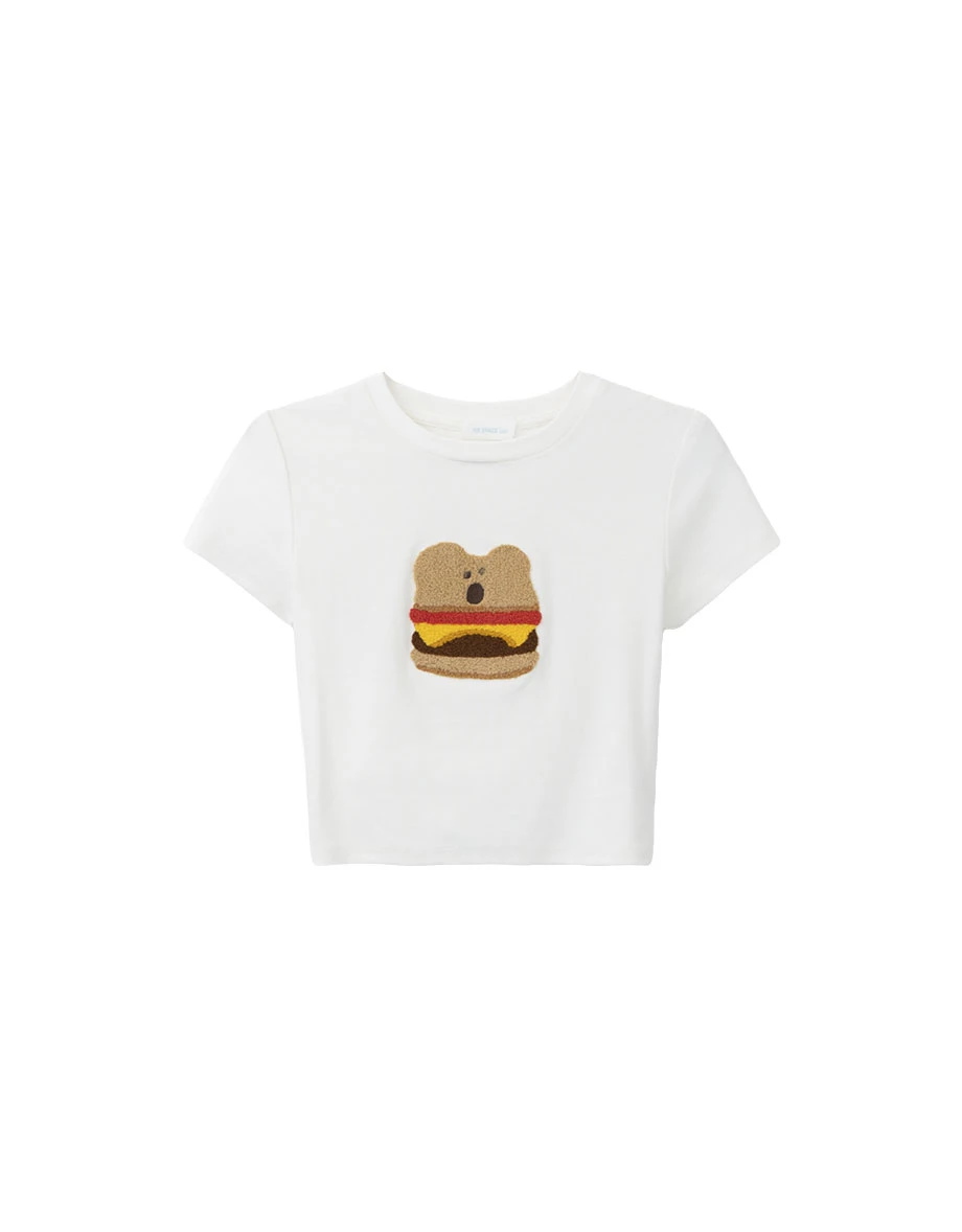 【DINOTAENG】Fluffy Embroidery T-Shirt (Kids)