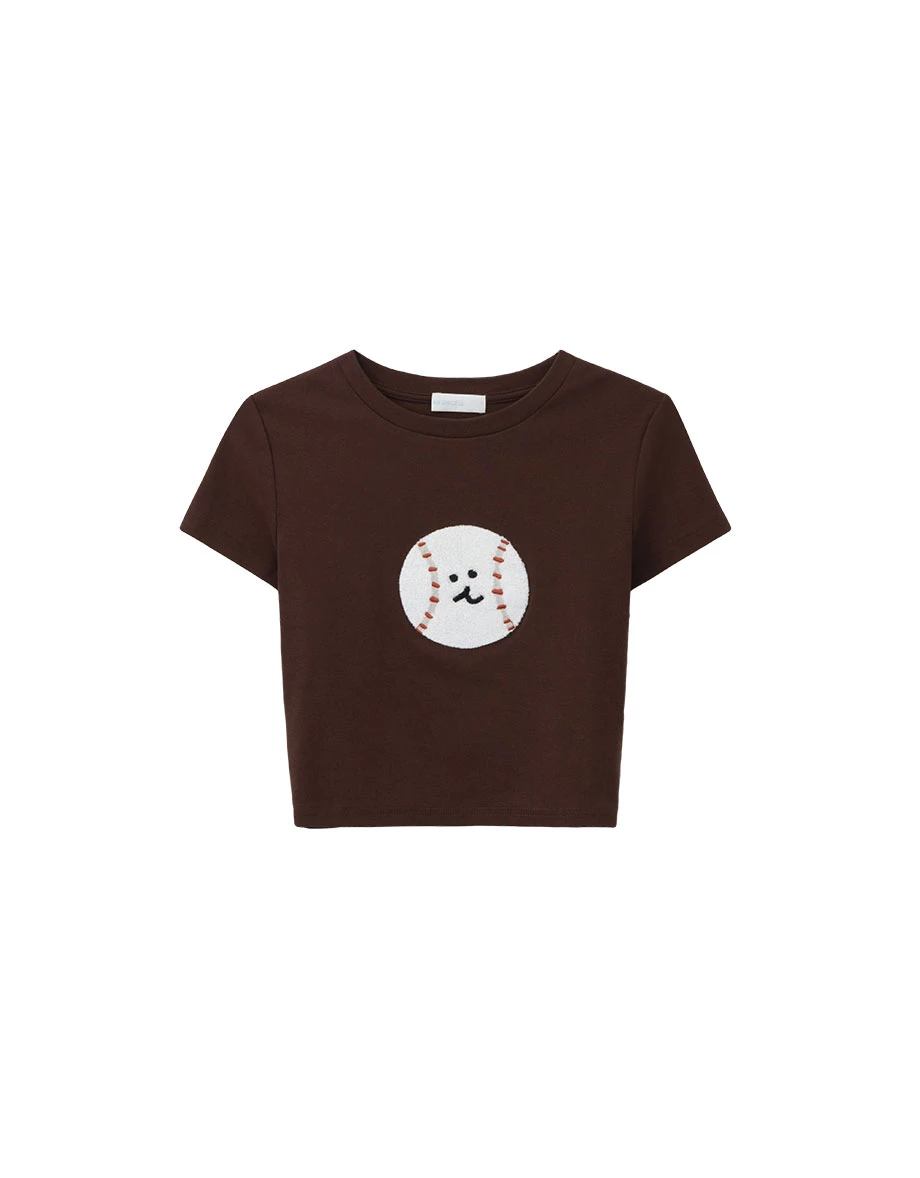【DINOTAENG】Fluffy Embroidery T-Shirt (Kids)