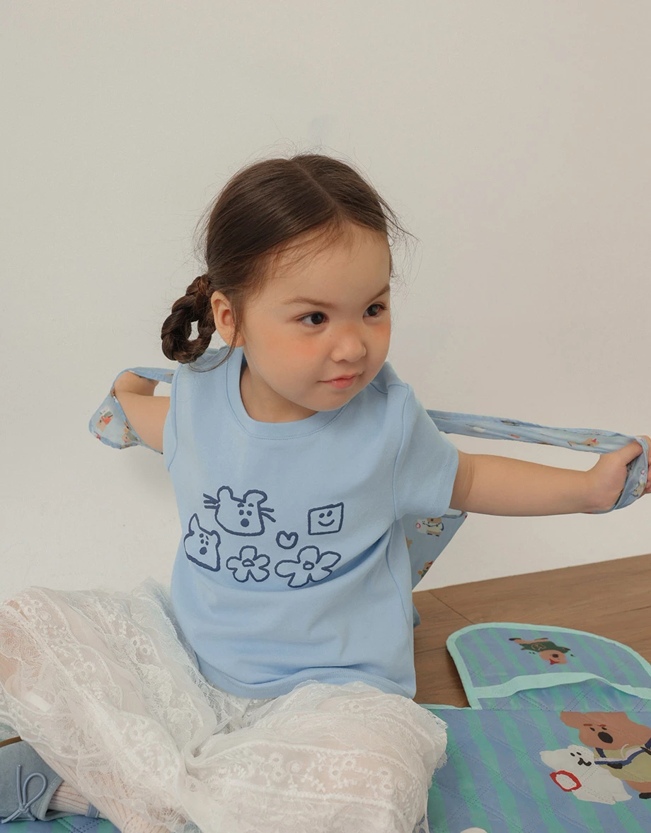 【DINOTAENG】Puff Print T-Shirt (Kids) 【DINOTAENG】Puff Print T-Shirt (Kids)