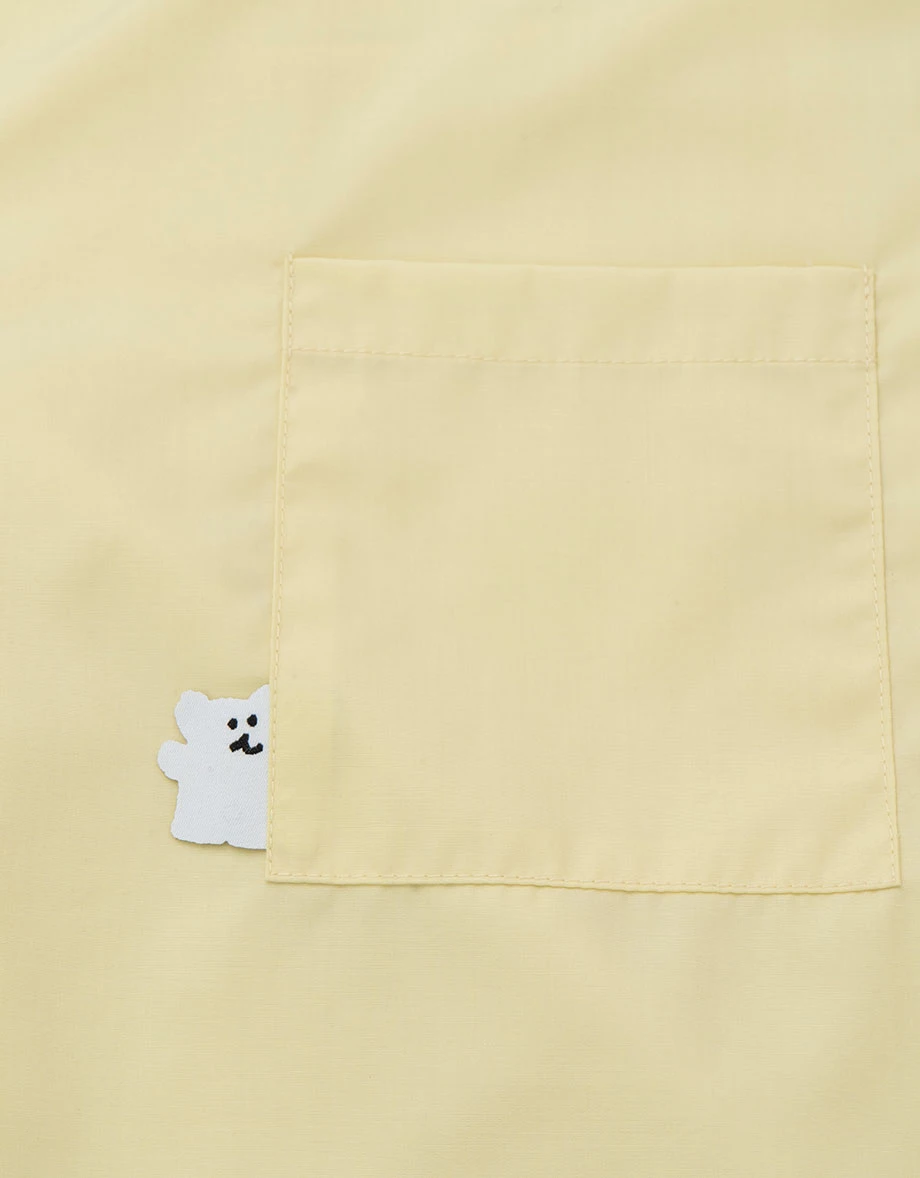 【DINOTAENG】Graphic Woven Label Long Sleeve Oversized Shirt