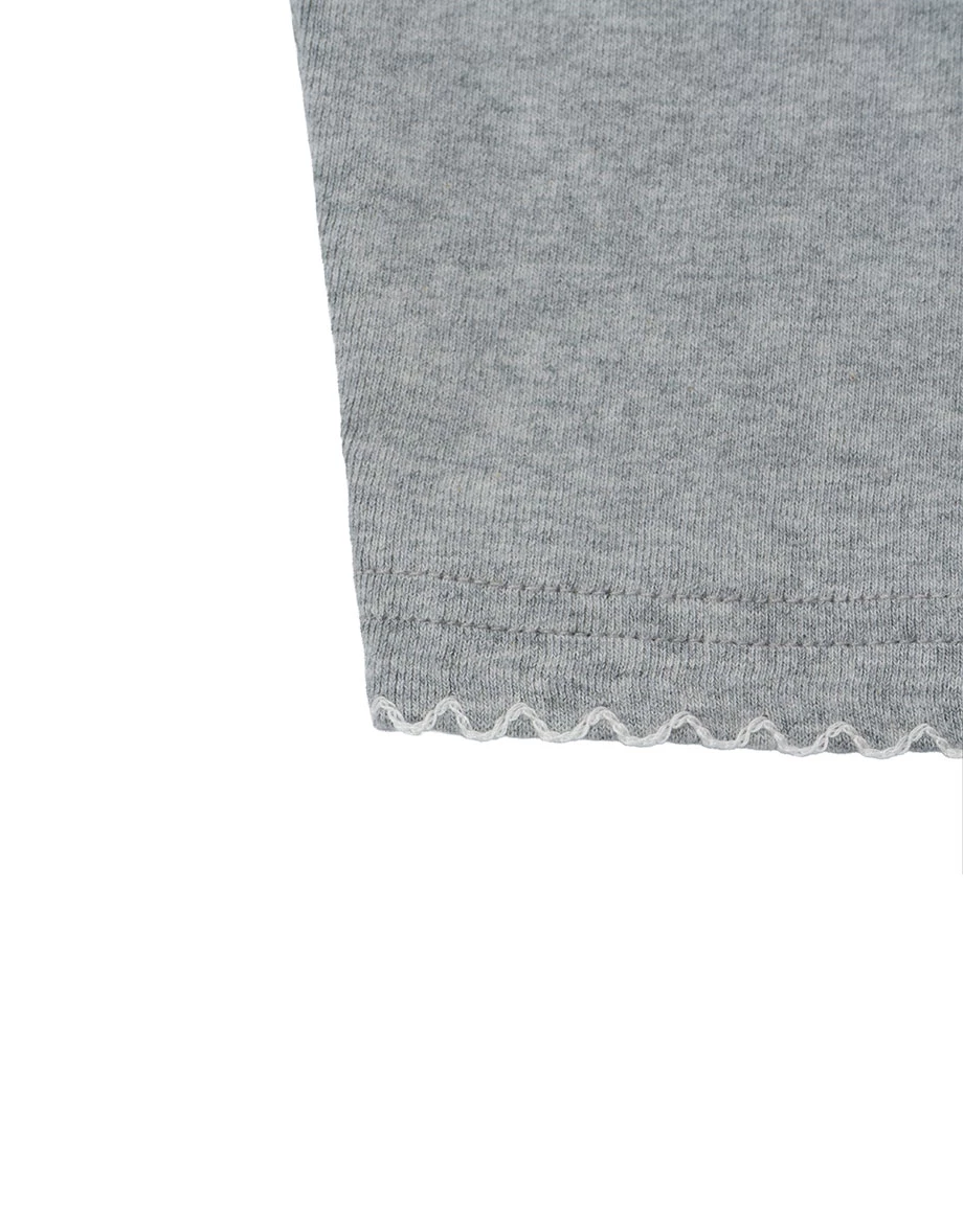【DINOTAENG】Graphic Cropped T-Shirt With Ruffled Hem 【DINOTAENG】Graphic Cropped T-Shirt With Ruffled Hem