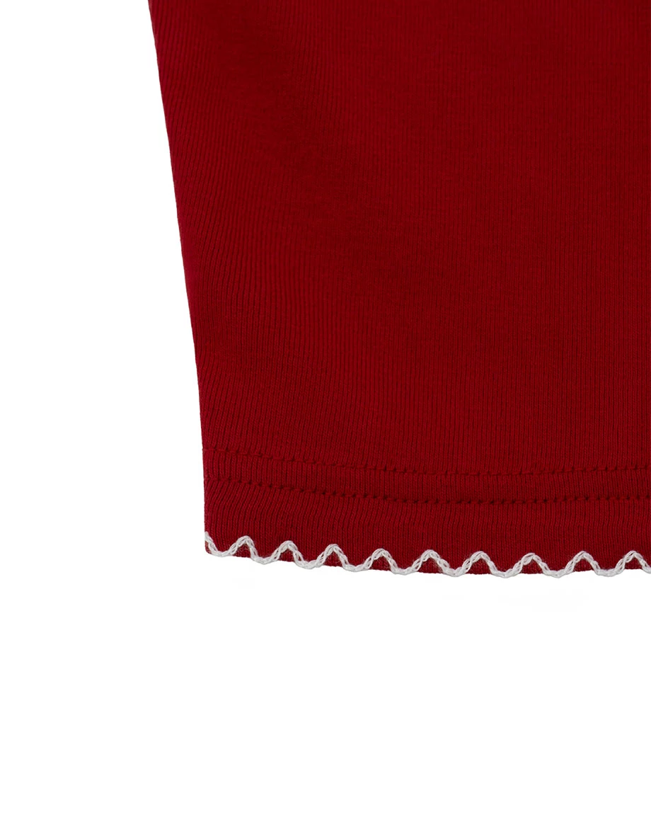 【DINOTAENG】Graphic Cropped T-Shirt With Ruffled Hem