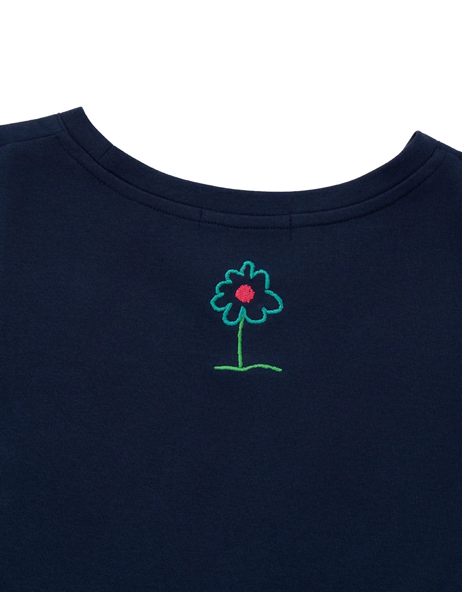 【DINOTAENG】Short Sleeve Oversized T-Shirt With Embroidered Patch 【DINOTAENG】Short Sleeve Oversized T-Shirt With Embroidered Patch