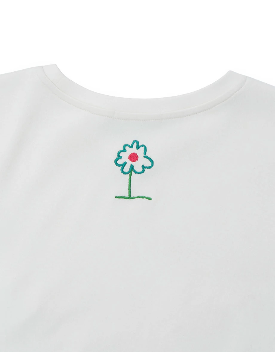 【DINOTAENG】Short Sleeve Oversized T-Shirt With Embroidered Patch 【DINOTAENG】Short Sleeve Oversized T-Shirt With Embroidered Patch