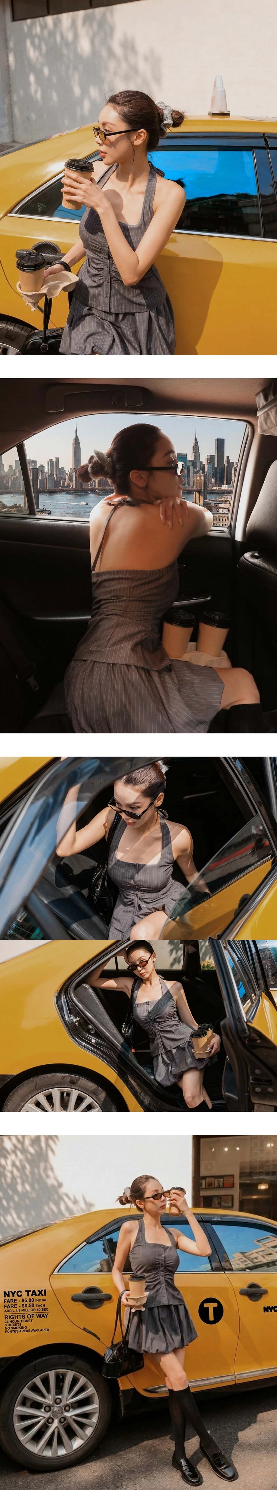 鬆緊腰花苞短裙 素色款/條紋款