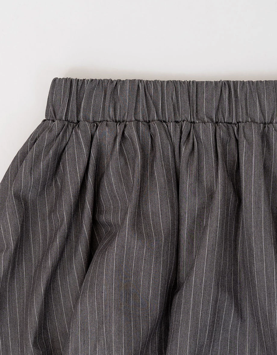 鬆緊腰花苞短裙 素色款/條紋款