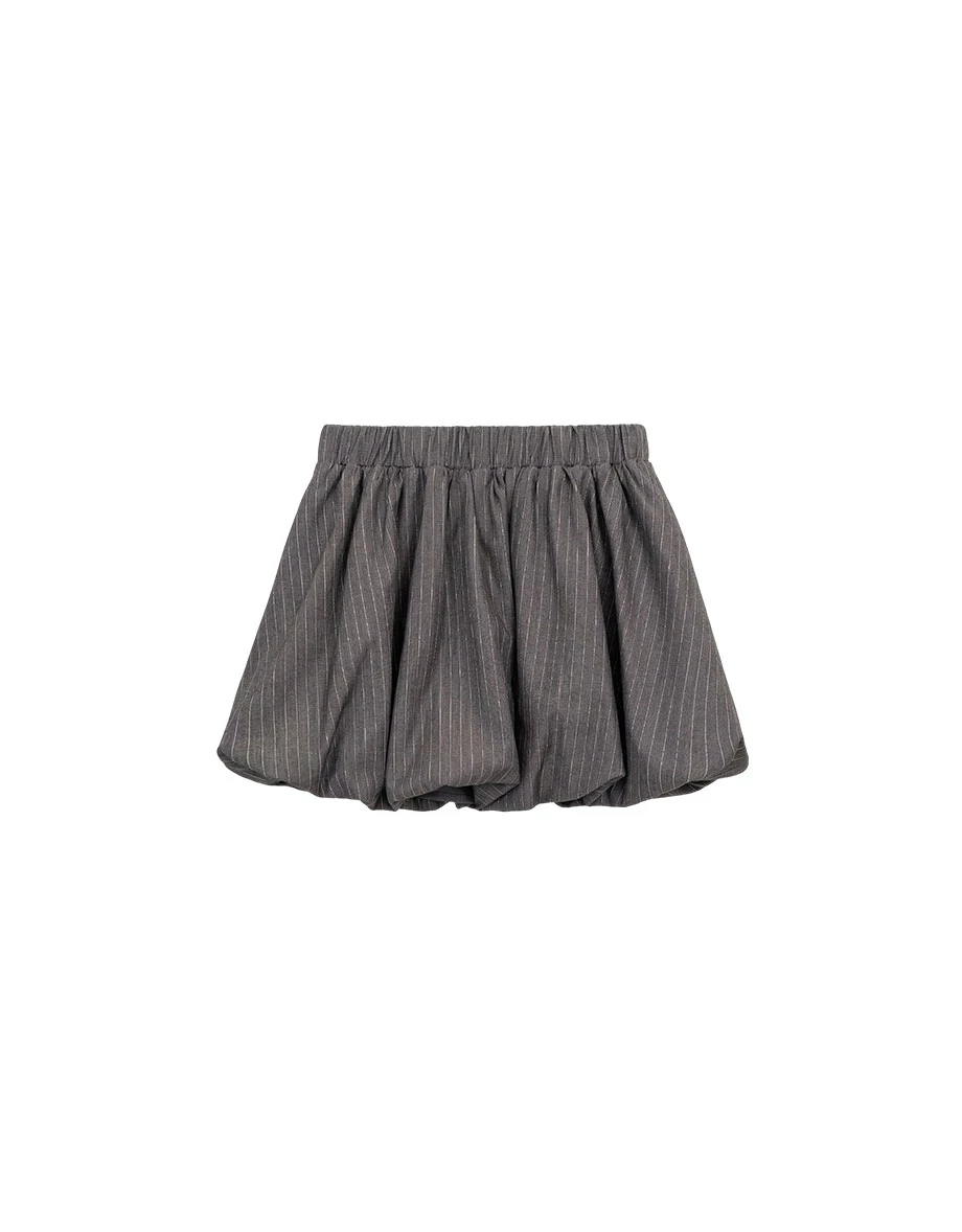 鬆緊腰花苞短裙 素色款/條紋款