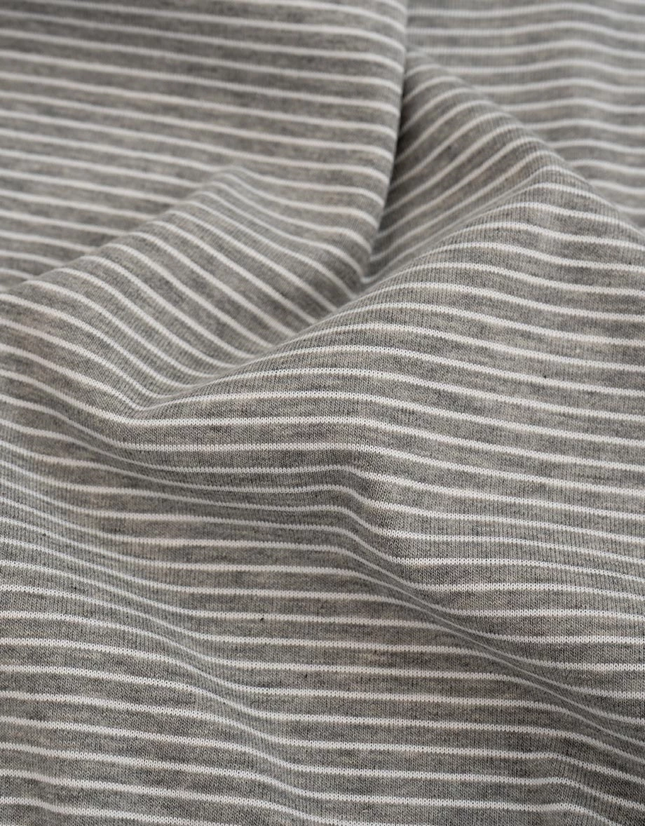 不對稱領撞色滾邊短袖條紋傘擺長洋裝( 附胸墊)