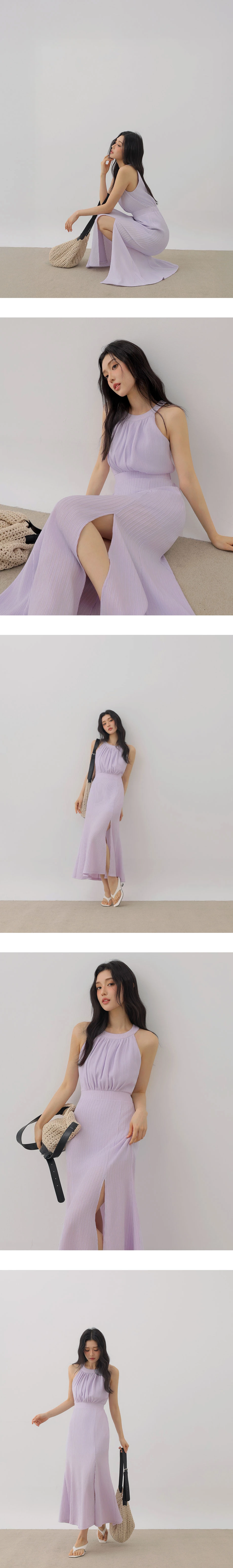 Halterneck Ruched Bust High Slit Hemline Padded Mermaid Maxi Dress Halterneck Ruched Bust High Slit Hemline Padded Mermaid Maxi Dress