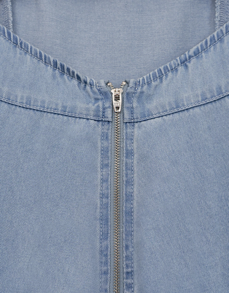 【2.0 SKIN 親膚天絲丹寧】細肩帶收腰長洋裝