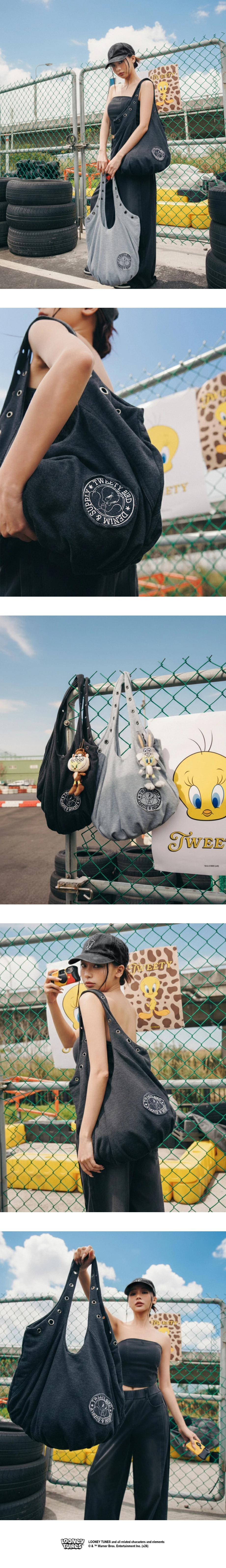 【樂一通】 崔弟款印花金屬扣眼裝飾流浪包