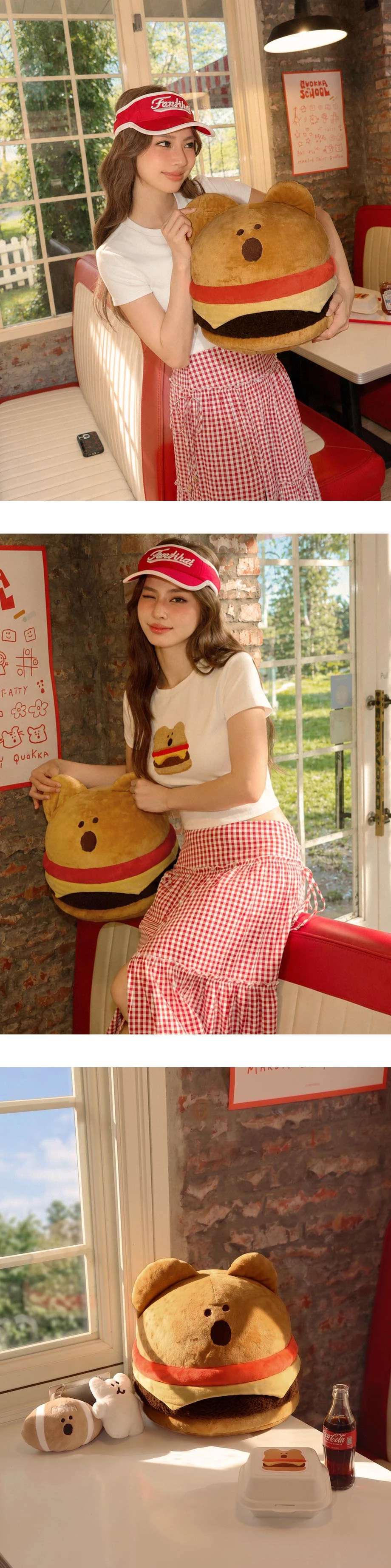 【DINOTAENG】QUOKKA Burger Shaped Cushion Bolster