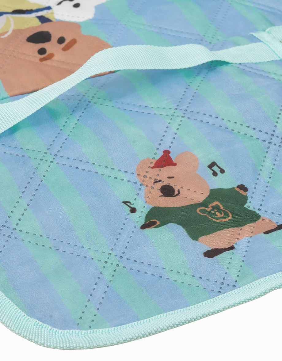 【DINOTAENG】Quilted Printed Water-Repellent Portable Picnic Mat