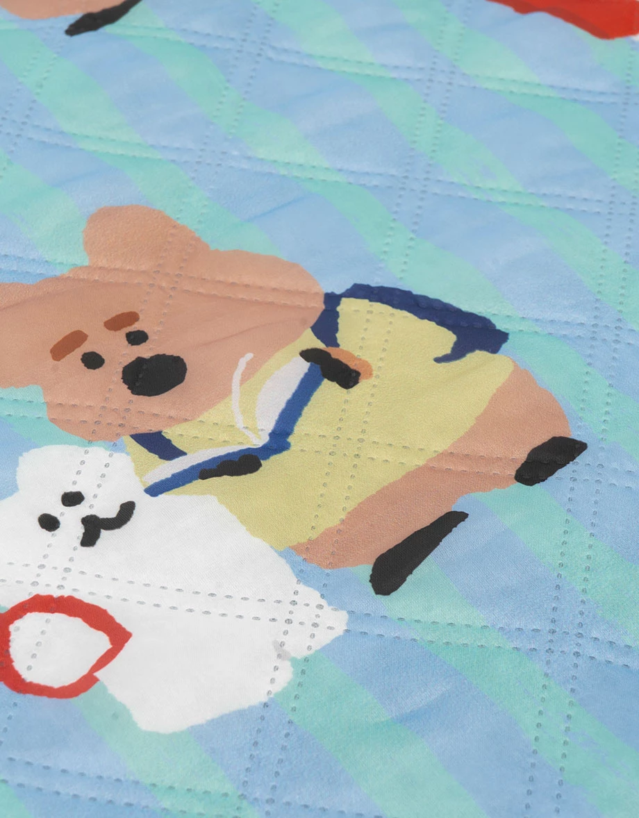 【DINOTAENG】Quilted Printed Water-Repellent Portable Picnic Mat