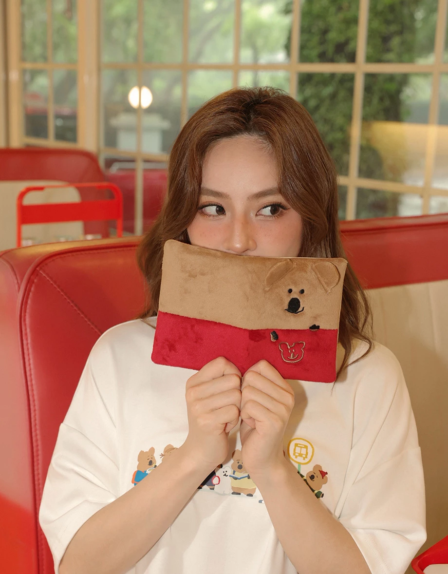 【DINOTAENG】Plush Embroidered Passport Cover