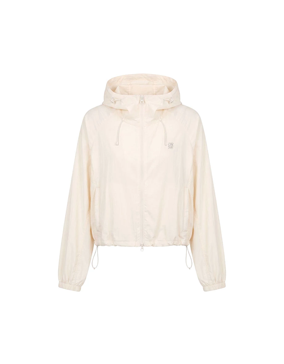 UV Protection Hooded Two Way Zipper Crop Jacket
