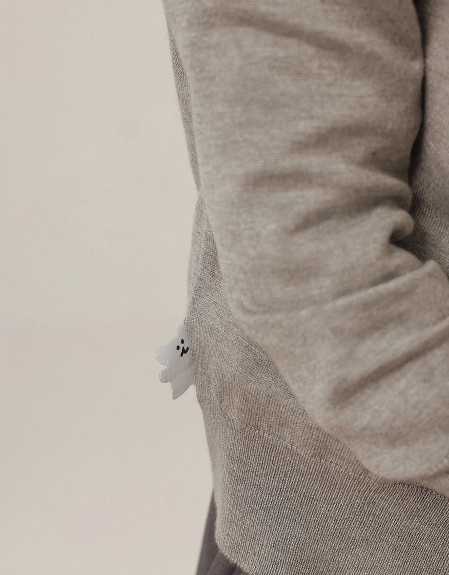 【DINOTAENG】Embroidered Long Sleeve Knit Cardigan (Kids)
