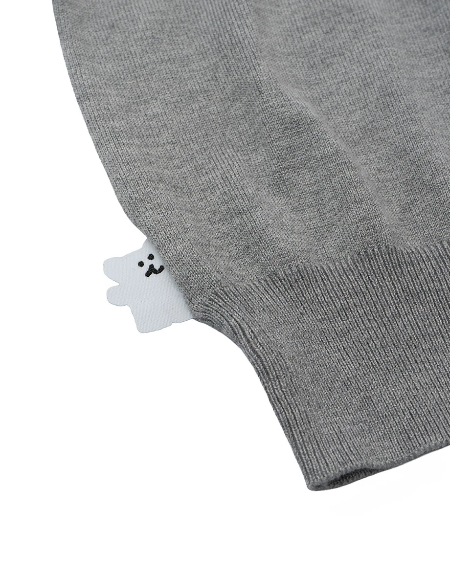 【DINOTAENG】Embroidered Long Sleeve Knit Cardigan (Kids)