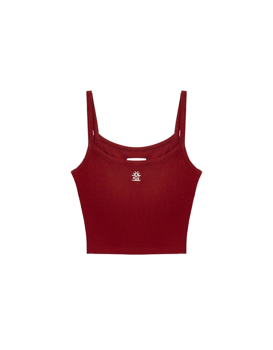 CNY CHEONGSAM QIPAO TOP Padded Bra Top Blesses Lucky Character Ribbed Camisole CNY CHEONGSAM QIPAO TOP Padded Bra Top Blesses Lucky Character Ribbed Camisole