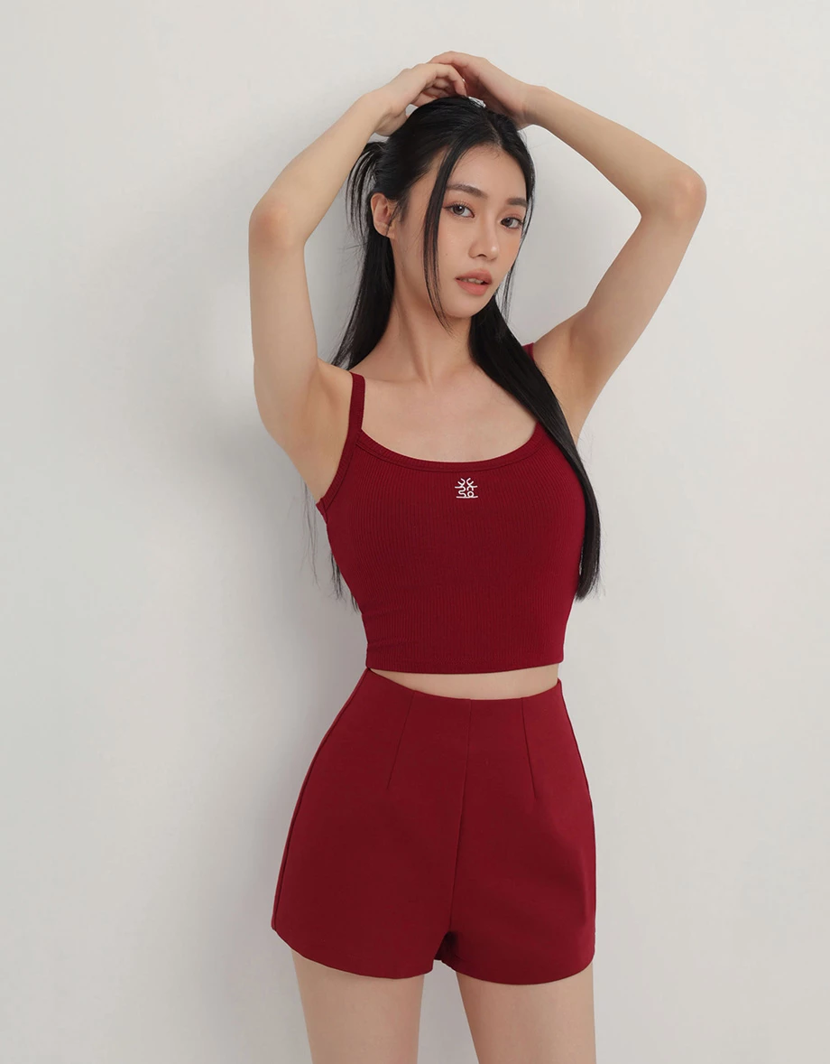 CNY CHEONGSAM QIPAO TOP Padded Bra Top Blesses Lucky Character Ribbed Camisole CNY CHEONGSAM QIPAO TOP Padded Bra Top Blesses Lucky Character Ribbed Camisole