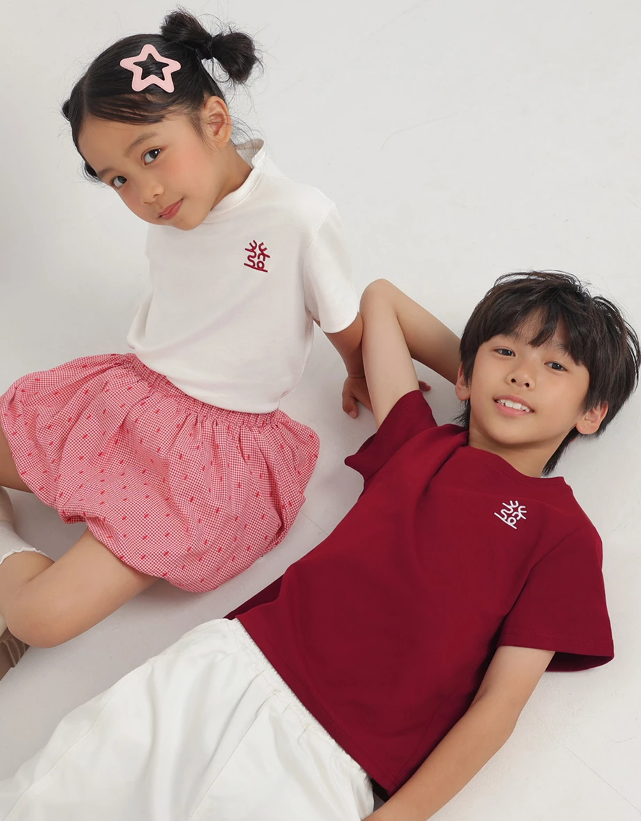 CNY CHEONGSAM QIPAO TOP Blesses Lucky Character Round Neck Short Sleeve T-Shirt (Kids) CNY CHEONGSAM QIPAO TOP Blesses Lucky Character Round Neck Short Sleeve T-Shirt (Kids)