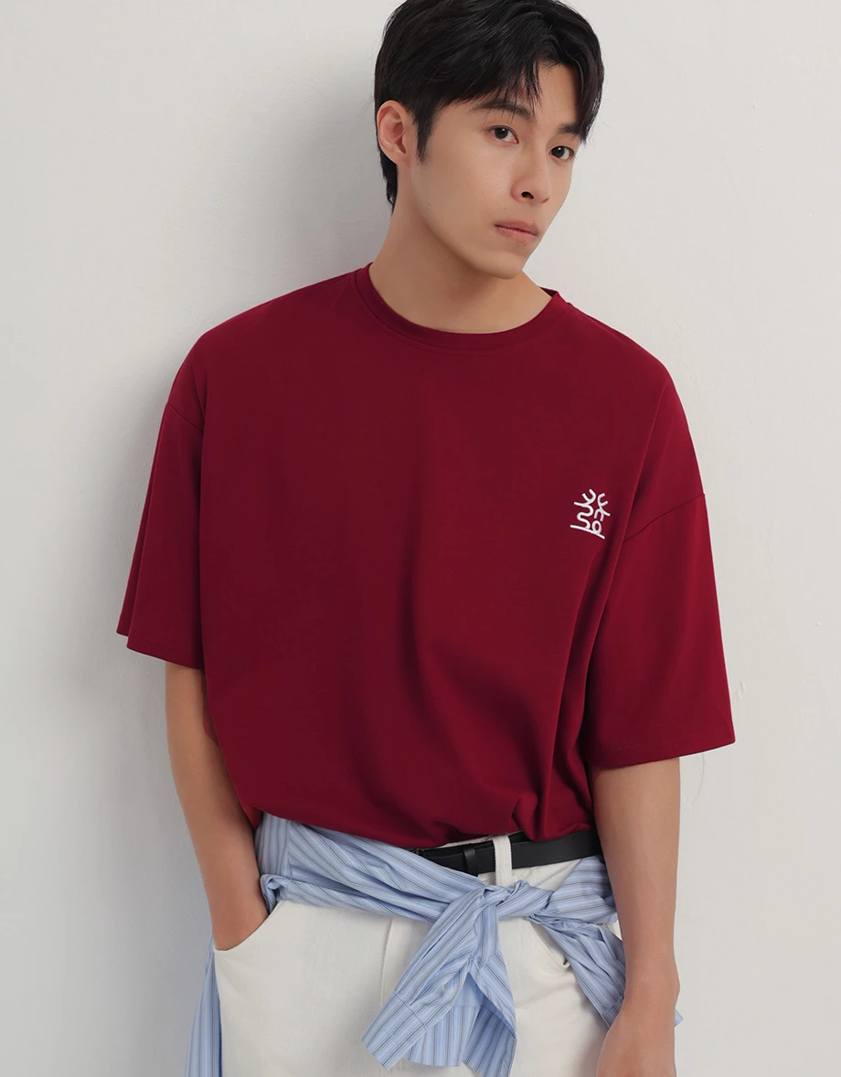 CNY CHEONGSAM QIPAO TOP Blesses Lucky Character Round Neck Short Sleeve Oversized T-Shirt (Men) CNY CHEONGSAM QIPAO TOP Blesses Lucky Character Round Neck Short Sleeve Oversized T-Shirt (Men)