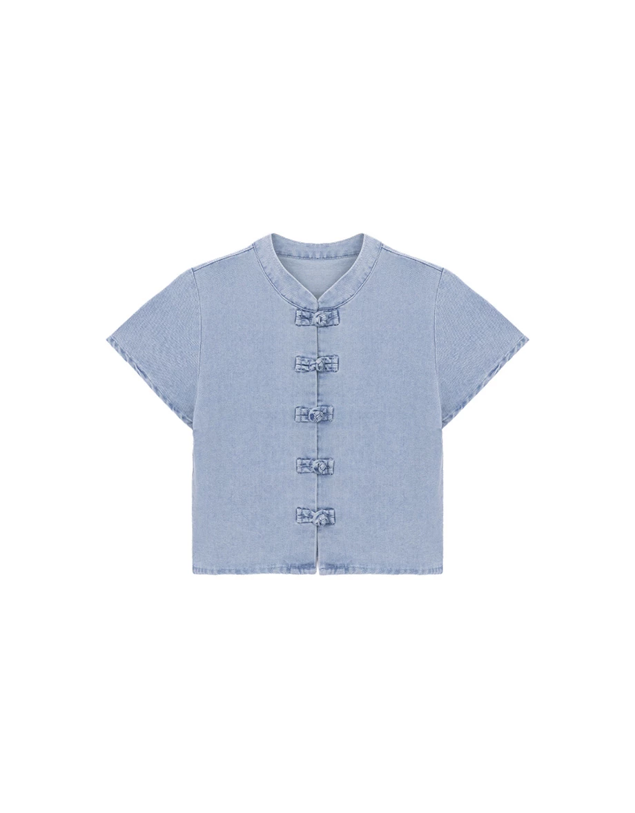 Denim Family CNY Boys Mandarin SHIRT Chinese Style TOP Jeans Short Sleeve (Kids Boys Matching Item for Cheongsam Qipao Collection ) Denim Family CNY Boys Mandarin SHIRT Chinese Style TOP Jeans Short Sleeve (Kids Boys Matching Item for Cheongsam Qipao Collection )