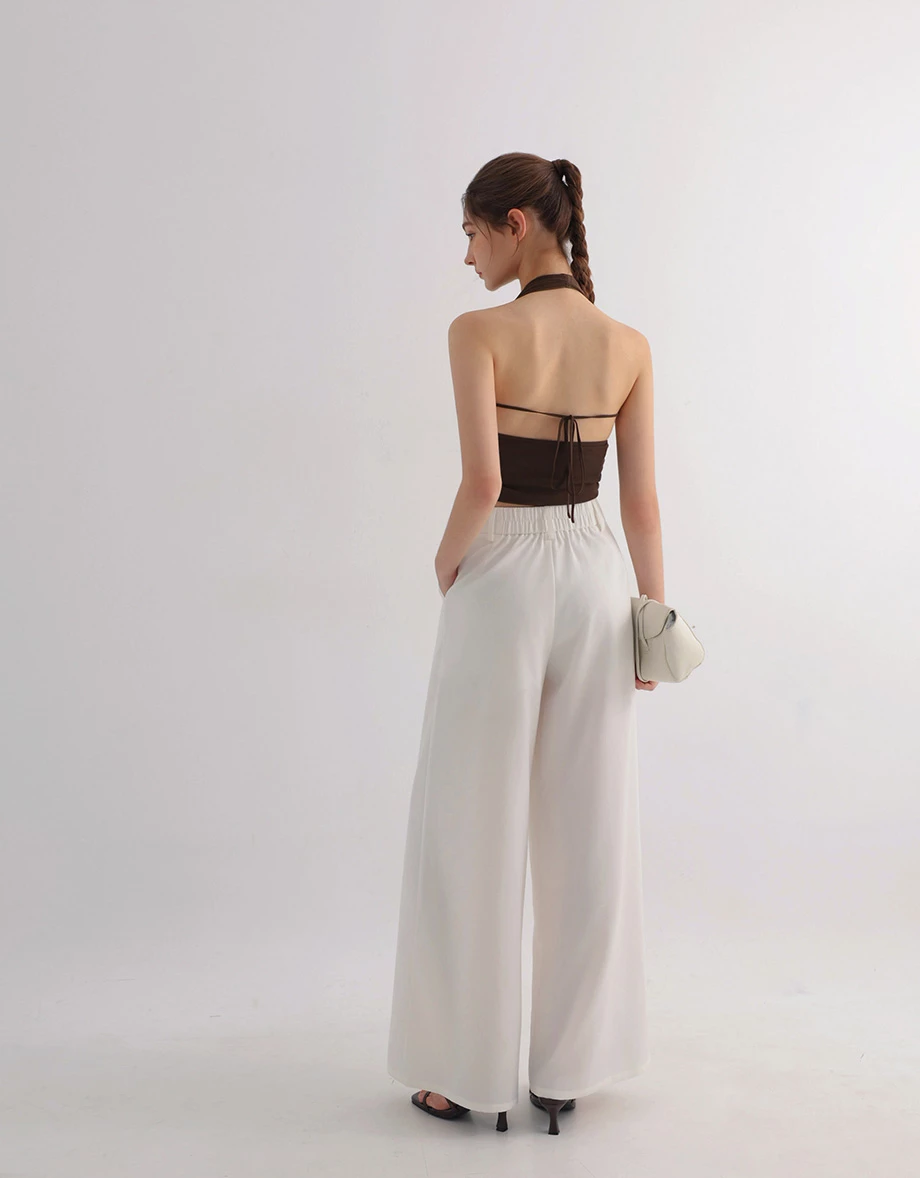 Ruched Halter V Neck Button Front Open Back Padded Bra Top Ruched Halter V Neck Button Front Open Back Padded Bra Top