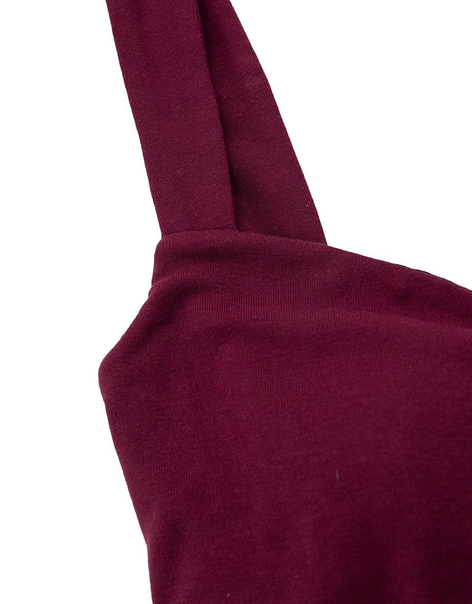 【Heat Tech】Sweetheart Neck Wide Strap Crop Padded Bra Top