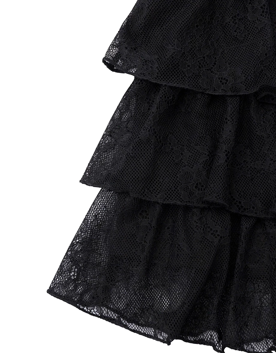 Floral Lace Tiered Ruffle Mini Skirt Floral Lace Tiered Ruffle Mini Skirt