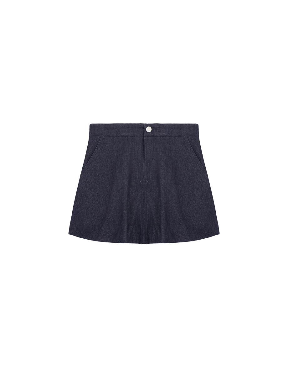 CNY Womens SKIRT With Huat High Waist Bubble Puffy Hem Jeans Denim Mini Skirt ( Matching with Qipao Cheongsam Top)