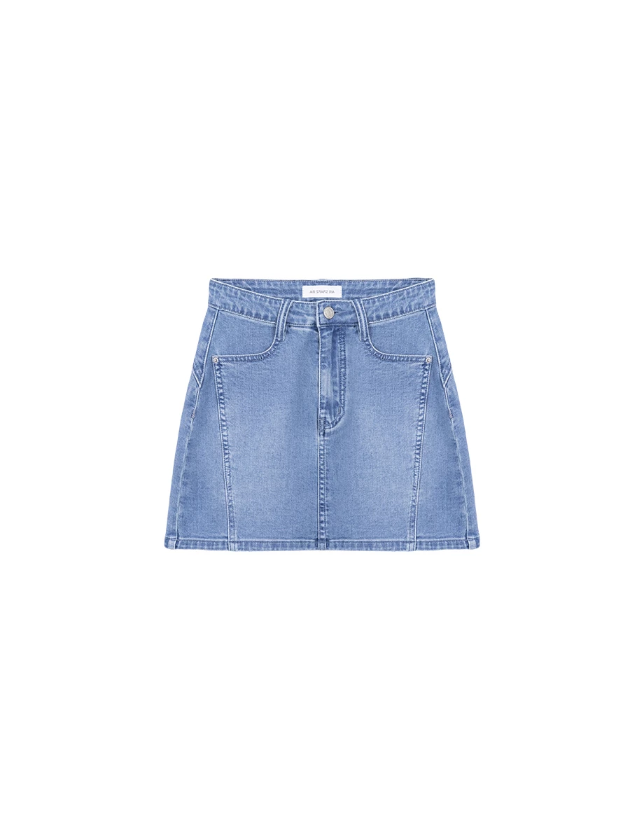 【Den!m LITE】High Waist Sculpting Jeans Denim A Line Mini Skirt 【Den!m LITE】High Waist Sculpting Jeans Denim A Line Mini Skirt