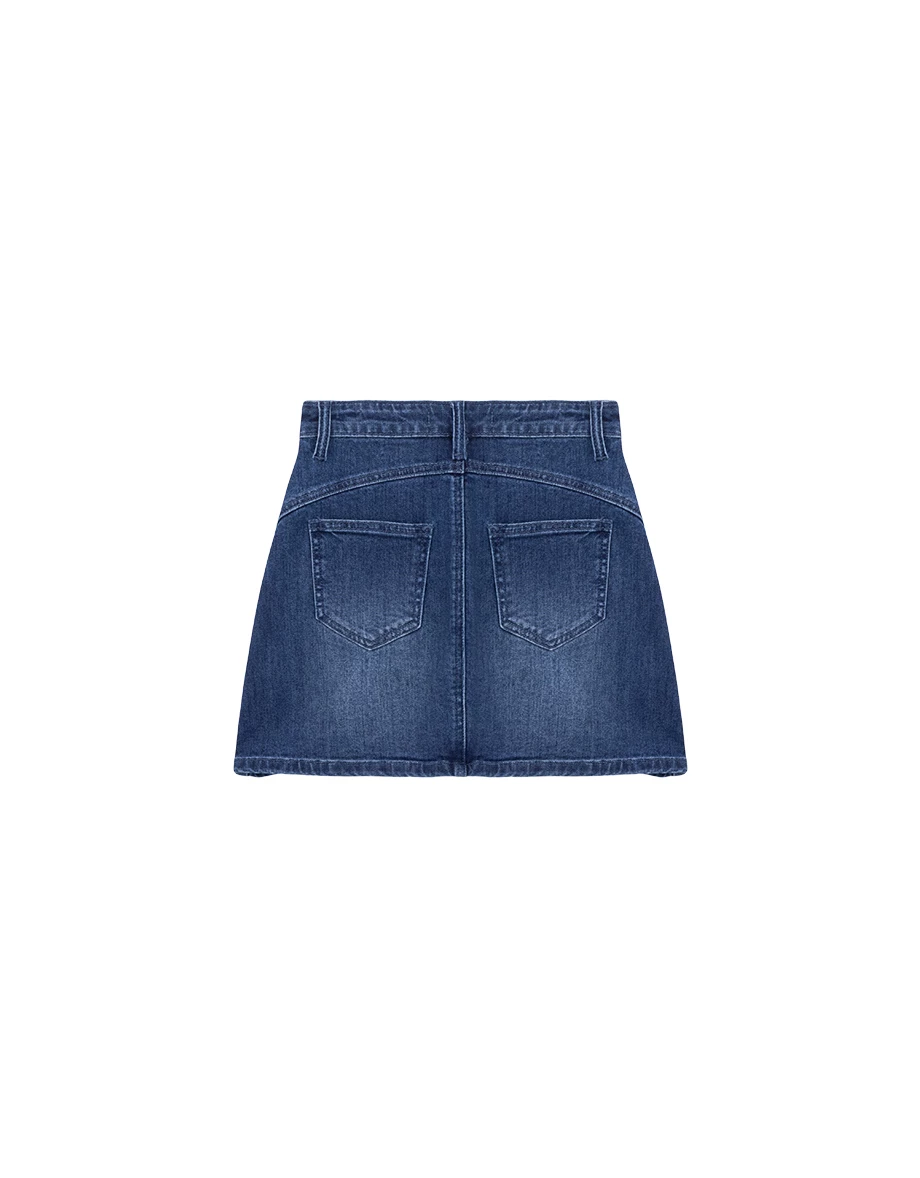 【Den!m LITE】High Waist Sculpting Jeans Denim A Line Mini Skirt 【Den!m LITE】High Waist Sculpting Jeans Denim A Line Mini Skirt