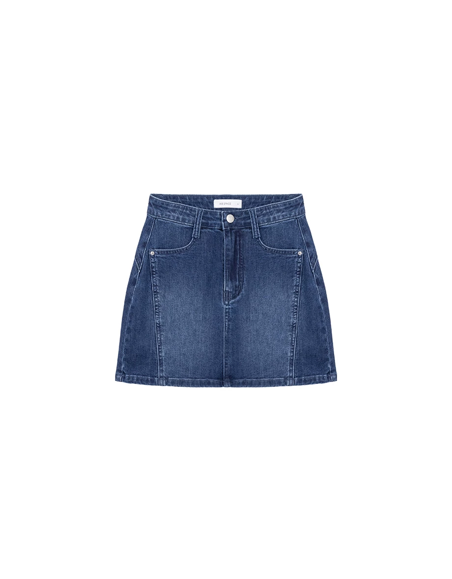 【Den!m LITE】High Waist Sculpting Jeans Denim A Line Mini Skirt 【Den!m LITE】High Waist Sculpting Jeans Denim A Line Mini Skirt