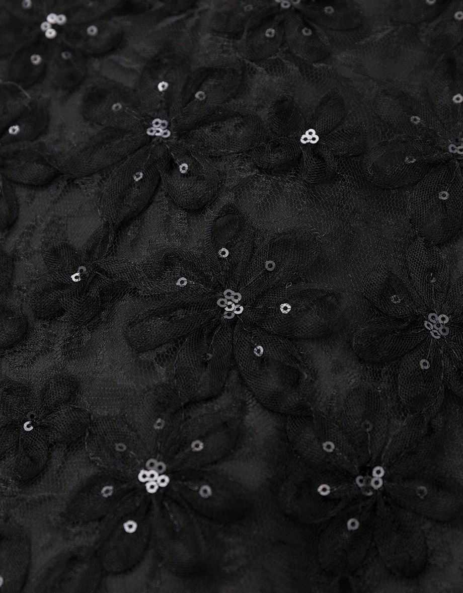 Sequin Floral Embellished A Line Mini Skirt Sequin Floral Embellished A Line Mini Skirt