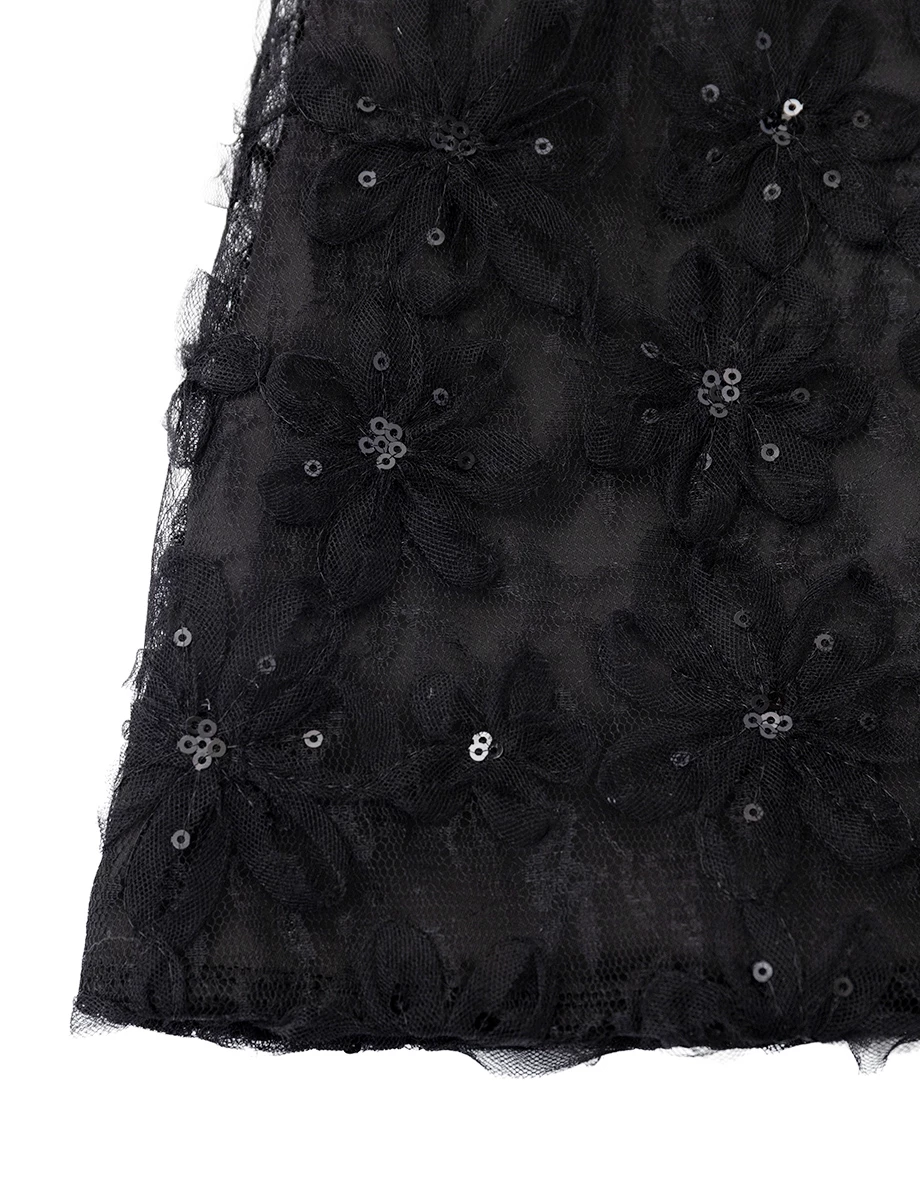 Sequin Floral Embellished A Line Mini Skirt Sequin Floral Embellished A Line Mini Skirt