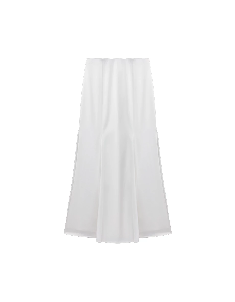 Satin Panelled Mermaid Flare High Waist Maxi Skirt